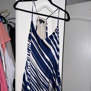 Nicole Miller Navy and Cream Striped Dress